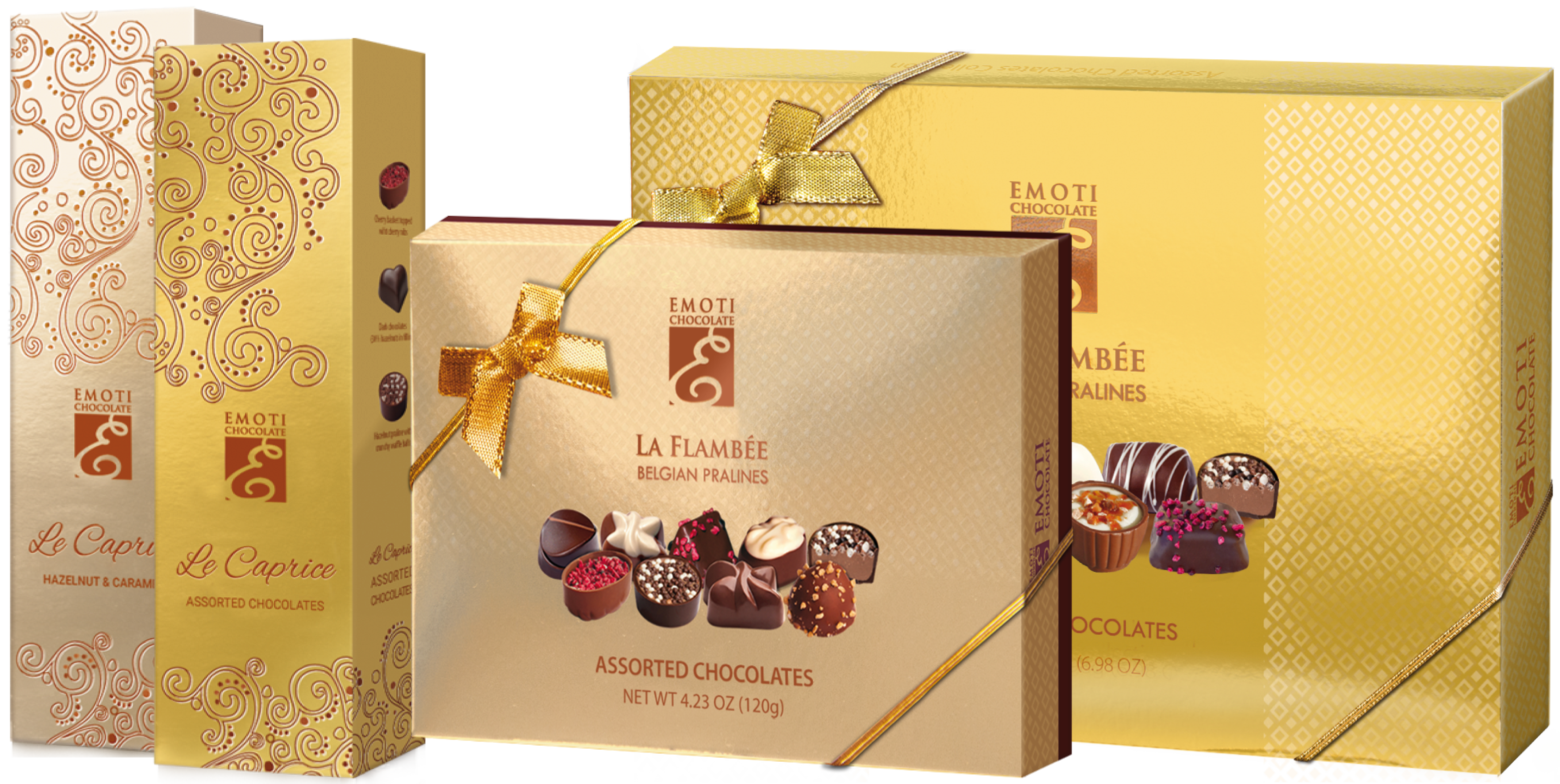 Belgian Chocolates EMOTI Gift boxes and pralines